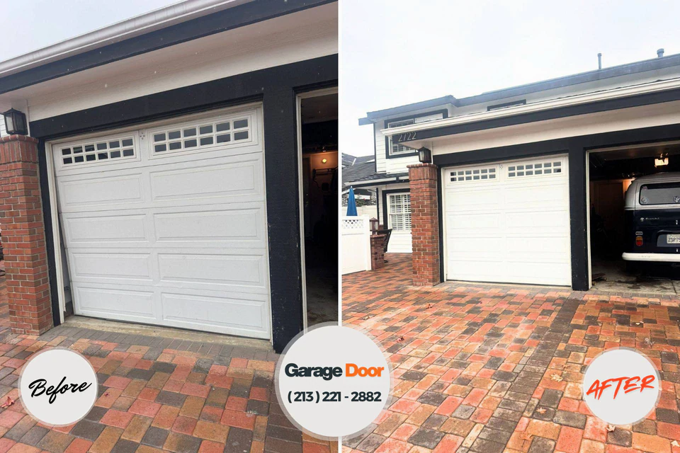 Before and after: garage door repair Kendale Lakes, FL